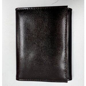 Men's Vintage Pierre Cardin Brown Genuine Leather Tri-Fold Wallet Small